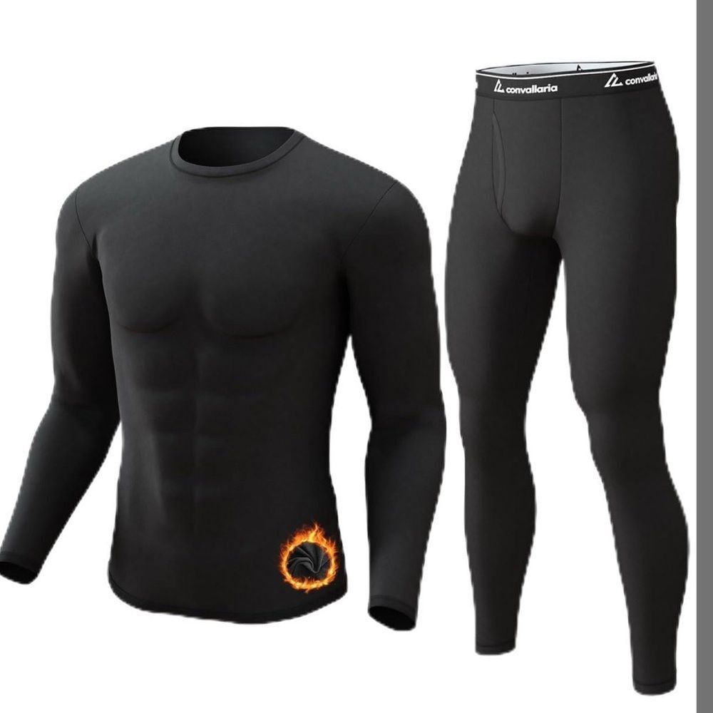 CL Convallaria Long Johns Thermal Underwear and Men Soft Fleece Lined Base XXL